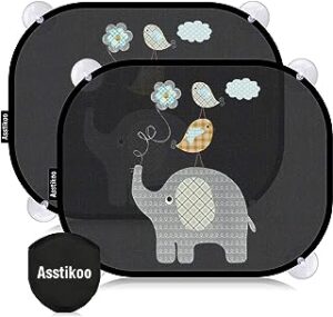 Asstikoo Car Window Shades for Baby with UV Protec_4